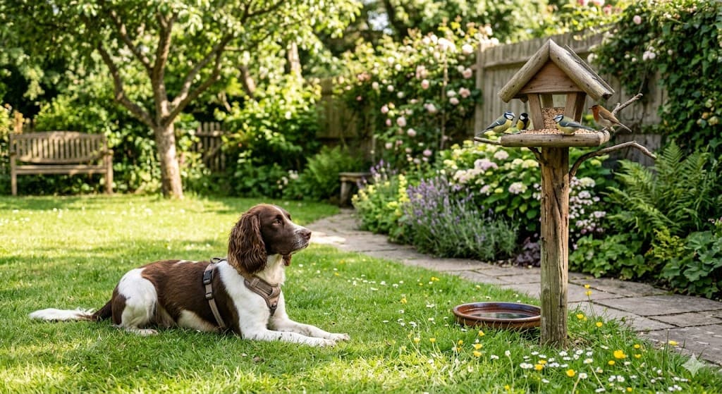 Forsidebillede til artiklen "Skab fred i haven: Sådan lærer du din hund at ignorere fuglelivet"